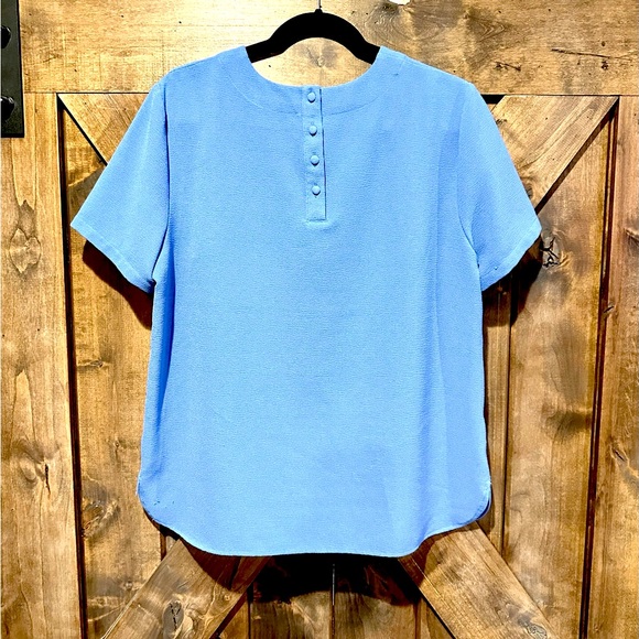 Catherine Malandrino Light Blue Button Back Blouse Sz L - Picture 5 of 15